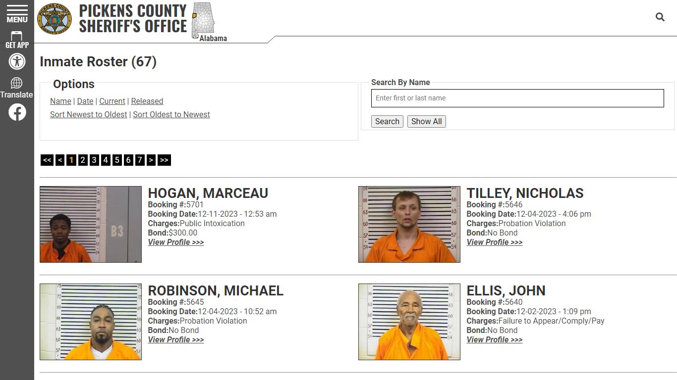 Inmate Roster - Current Inmates Booking Date Descending - Pickens ...